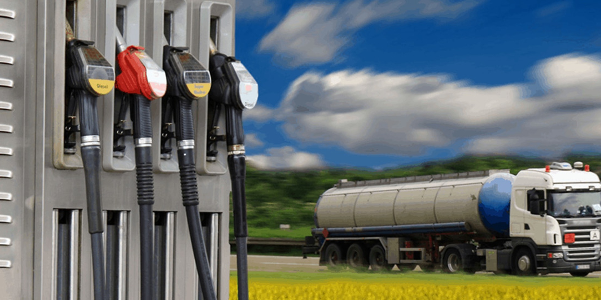 gas station and truck