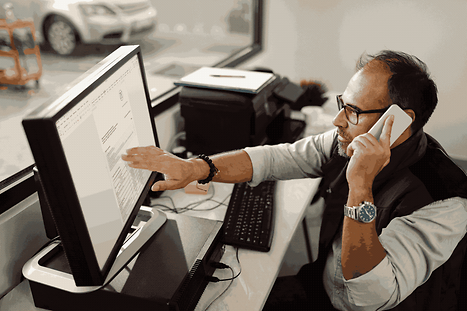 Woman working on Laptop.