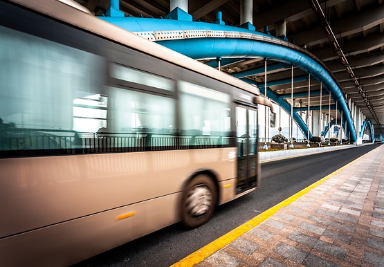 SACHS bus in station scene 