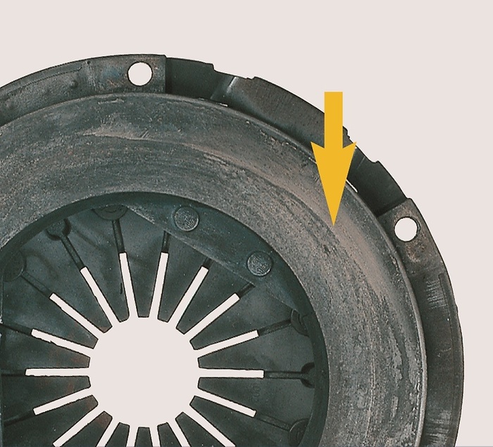 Koppelingsdrukplaat is oververhit 