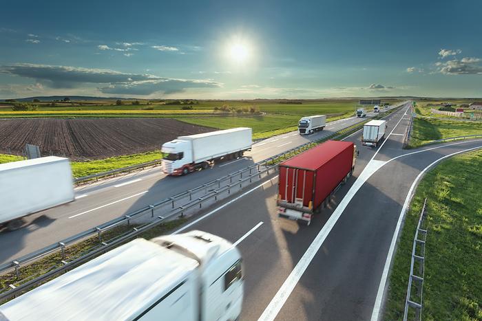 Trucks on highway